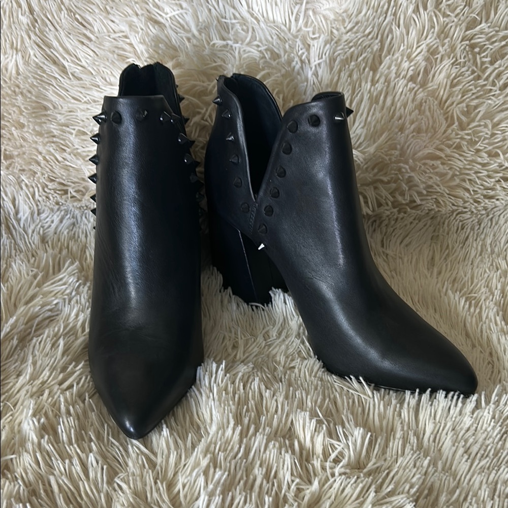 Steve Madden Black Studded Ankle Boots